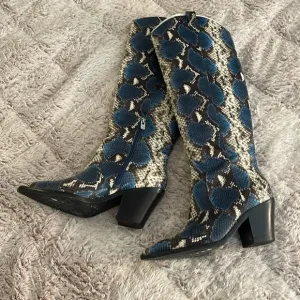 Antonio Melani Blue Multi Western Knee High Boots Women’s Sz 8.5M Concert, Dance