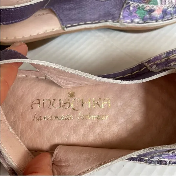 Anuschka Floral Slingback Flats Shoes Size 37,38/ 6.5-7.5