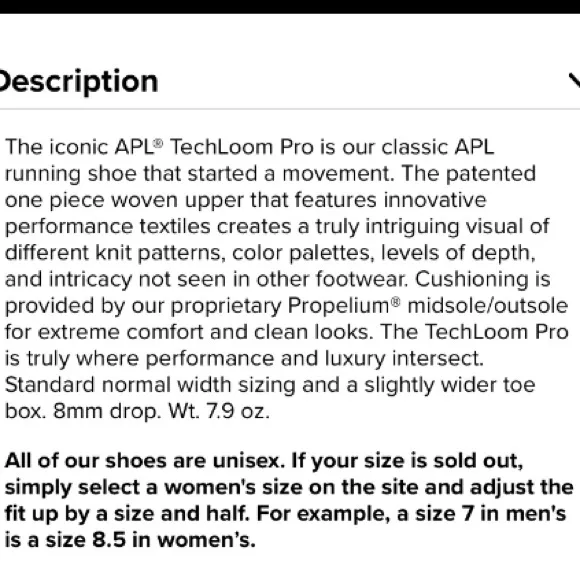 APL TECHLOOM PRO*Gray Sneakers**US 5.5, 10.5**$140