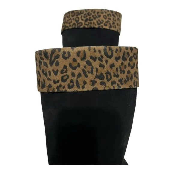 Aquatalia Boots. Italian Suede. NEW.  Leopard Print band at calf. Size 7…