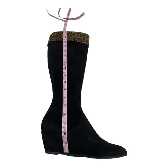 Aquatalia Boots. Italian Suede. NEW.  Leopard Print band at calf. Size 7…