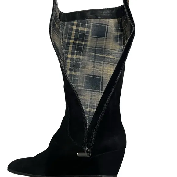 Aquatalia Boots. Italian Suede. NEW.  Leopard Print band at calf. Size 7…