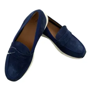 Aquatalua Womens Navy Blue suede Krizza Loafers 8.5