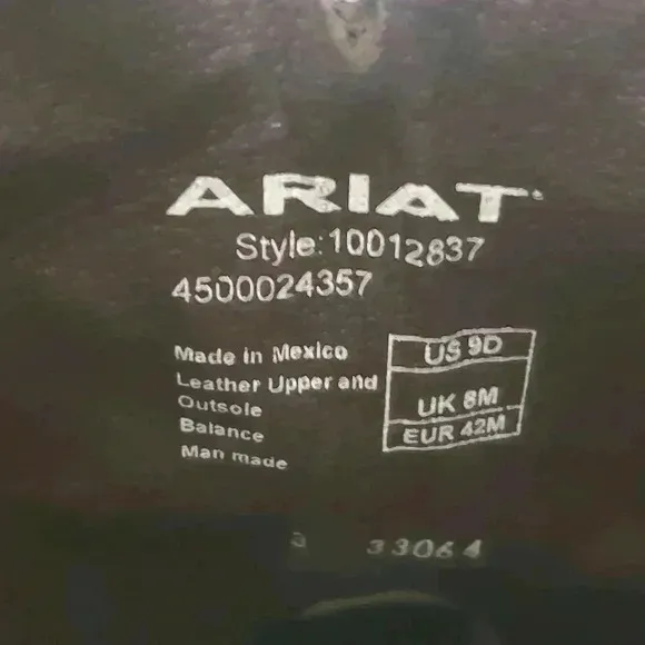 Ariat Bandera Boots Size 9D