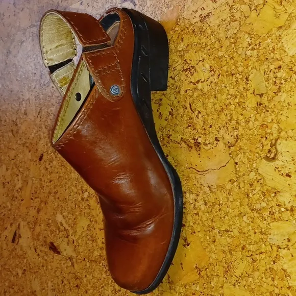 Ariat Brown Leather Clog Slingback Mule Size 7B