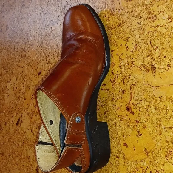 Ariat Brown Leather Clog Slingback Mule Size 7B