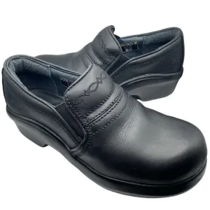 Ariat Composite Toe Black Slip On Leather Clog Shoe Size 6C