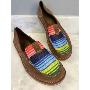 Ariat Cruiser Palm Serape Shoes Loafers Suede Slip Ons Rainbow Sz 11B (10018587)