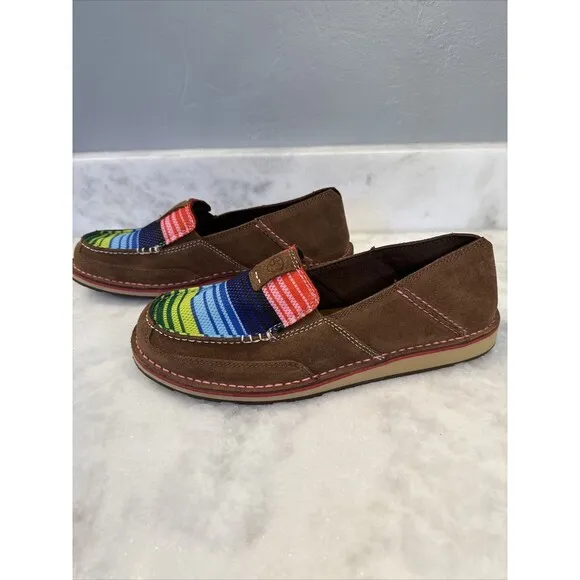Ariat Cruiser Palm Serape Shoes Loafers Suede Slip Ons Rainbow Sz 11B (10018587)