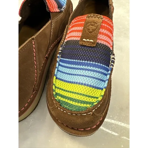 Ariat Cruiser Palm Serape Shoes Loafers Suede Slip Ons Rainbow Sz 11B (10018587)