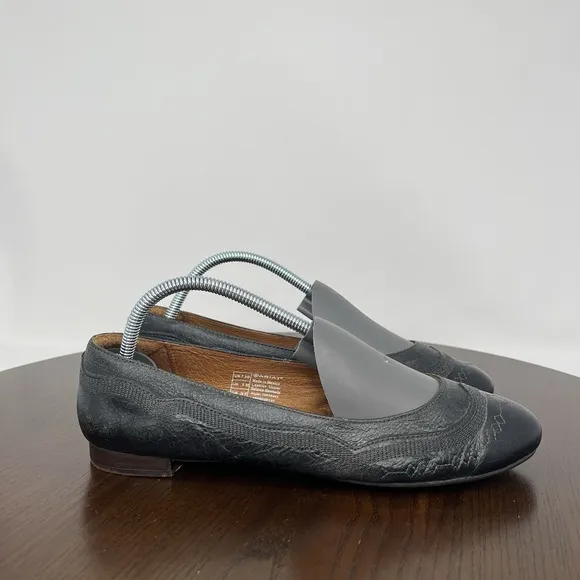 Ariat Dreamer Shoes Women 7.5B Black Leather Ballet Flat Comfort Loafer 10015463