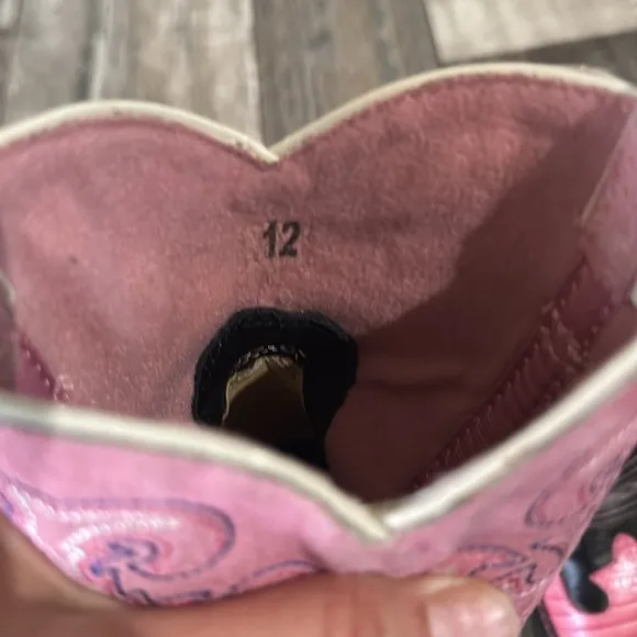 ARIAT GIRL, BEAUTIFUL PINK &amp; BLACK BOOTS, SIZE 12