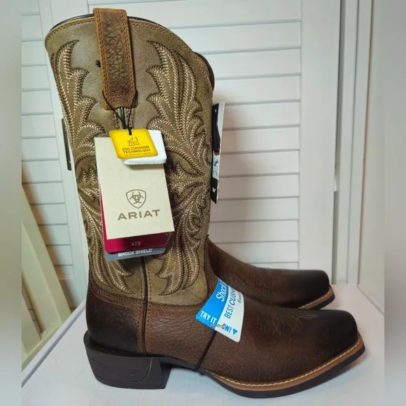 Ariat Hustler Performance Western Boots Square Toe 10061158 Men's Size 10 D