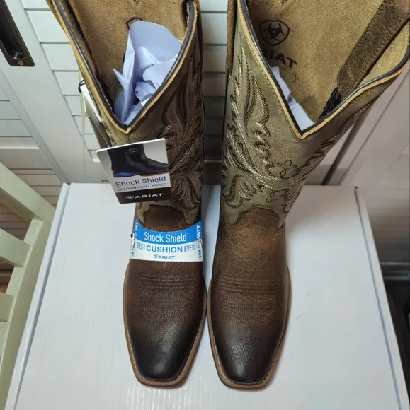 Ariat Hustler Performance Western Boots Square Toe 10061158 Men's Size 10 D