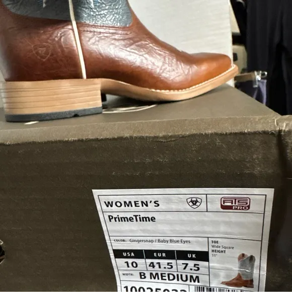 Ariat Women’s Boots PrimeTime Size 11 Square Gingersnap Baby Blue Eyes NEW