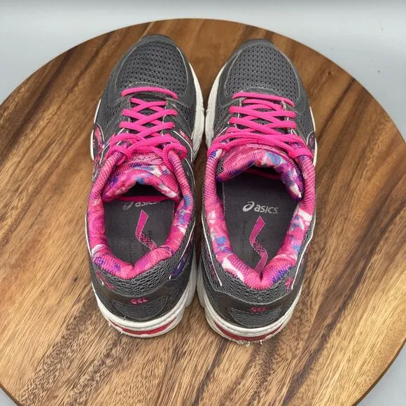 Asics Duomax Shoes Womens 9 Running Sneakers Gray Pink Breast Cancer Trainers