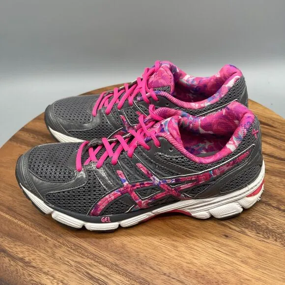 Asics Duomax Shoes Womens 9 Running Sneakers Gray Pink Breast Cancer Trainers