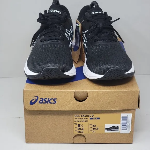 Asics Gel Excite 9 Men's Size 8.5 1011B338 Black Low Running Shoes Sneakers New