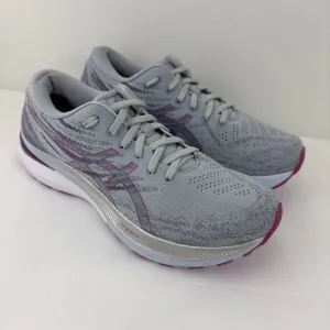 Asics Gel-Kayano 29 gray and purple running shoes
