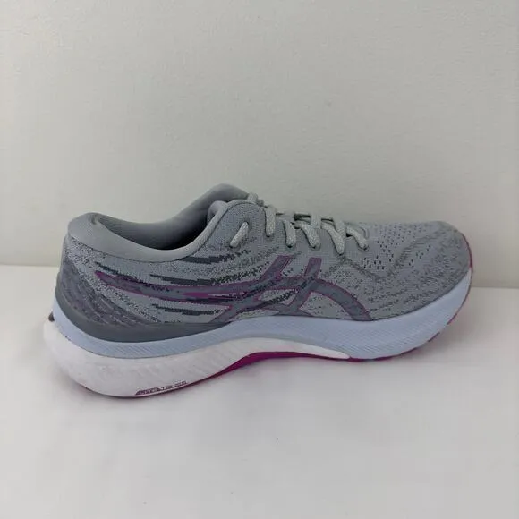 Asics Gel-Kayano 29 gray and purple running shoes