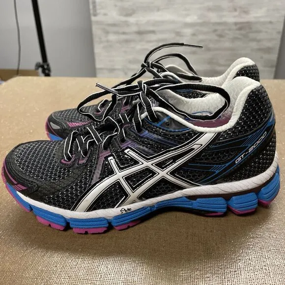 ASICS GT-2000 Black Turquoise Pink T2K7N Running Shoes Women’s Size 5