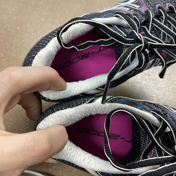 ASICS GT-2000 Black Turquoise Pink T2K7N Running Shoes Women’s Size 5