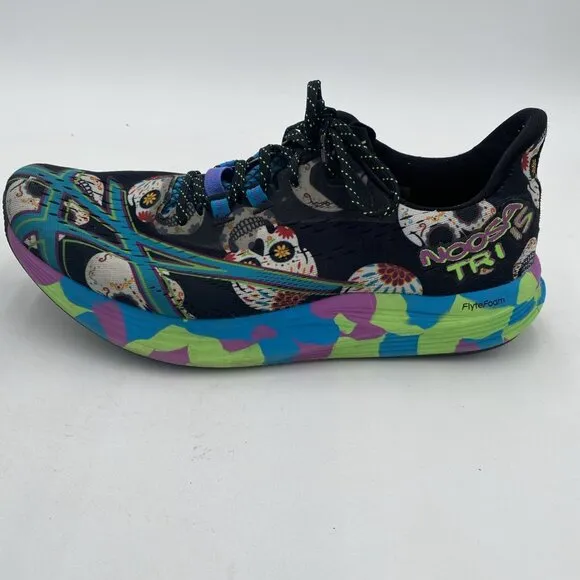 Asics Mens Noosa TRI 15 Day Of The Dead Running Shoes Skulls 1011B811 Size 10.5