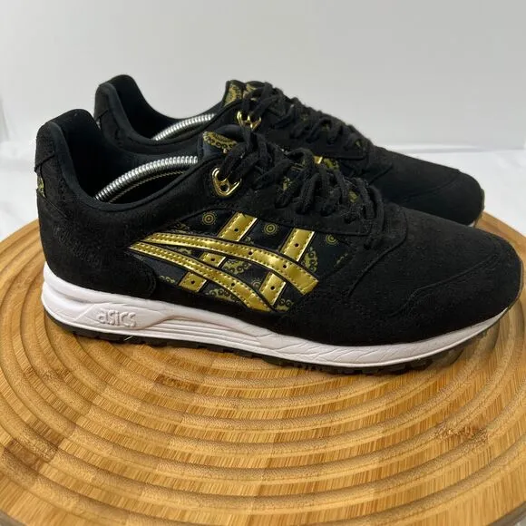 ASICS TIGER women’s GEL SAGA Black/ Gold Fusion Samurai Style Sneakers Size 6.5