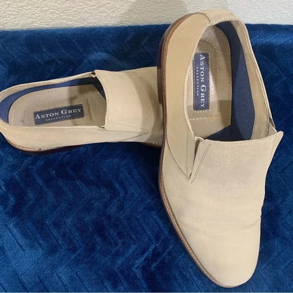 Aston Grey men's gaellig slip on shoes suede leather