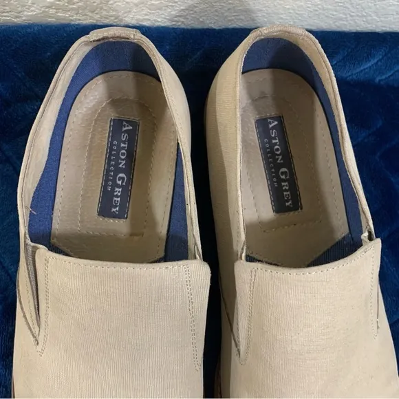 Aston Grey men's gaellig slip on shoes suede leather