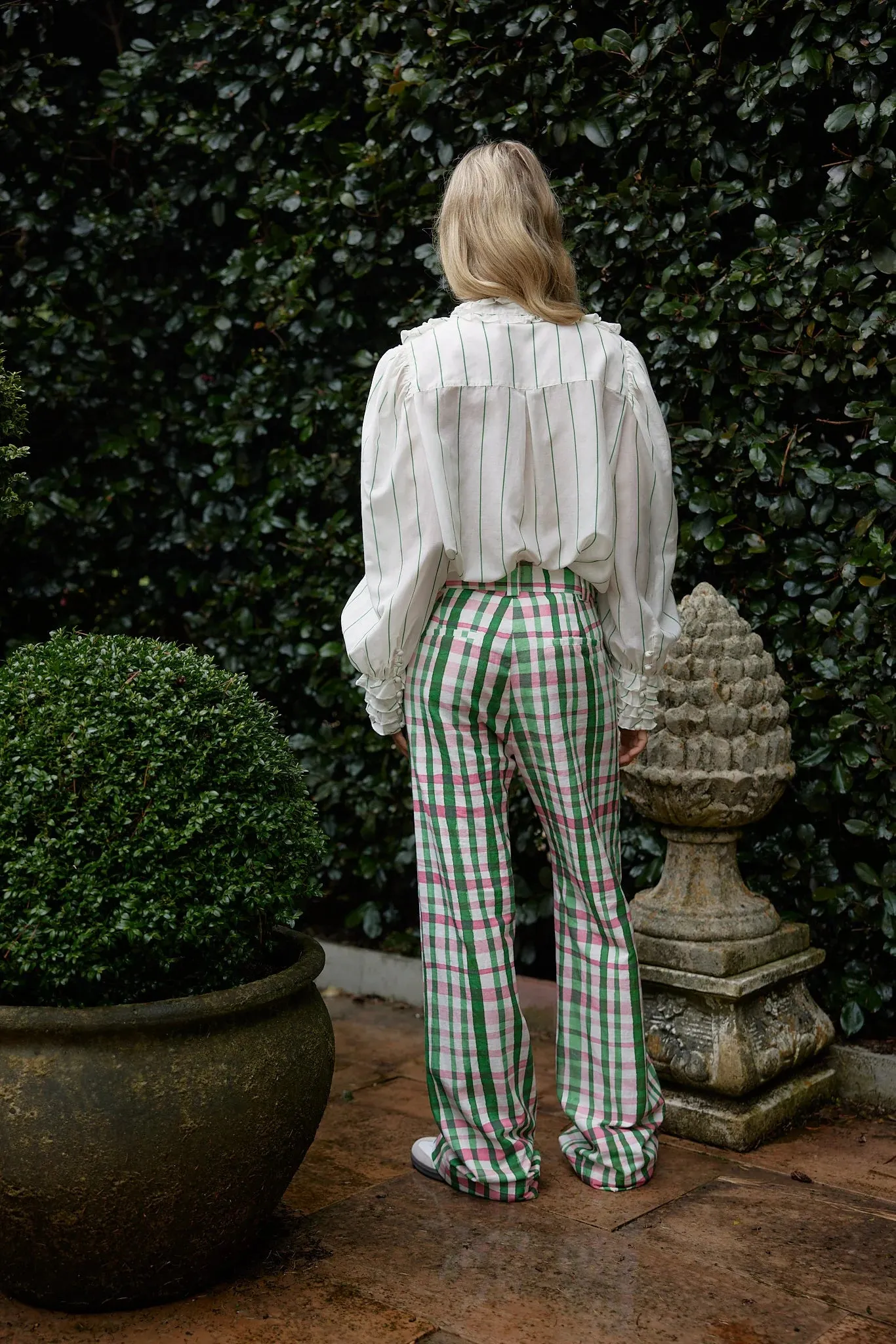 Aston Studio Harper Pant - Forest Check