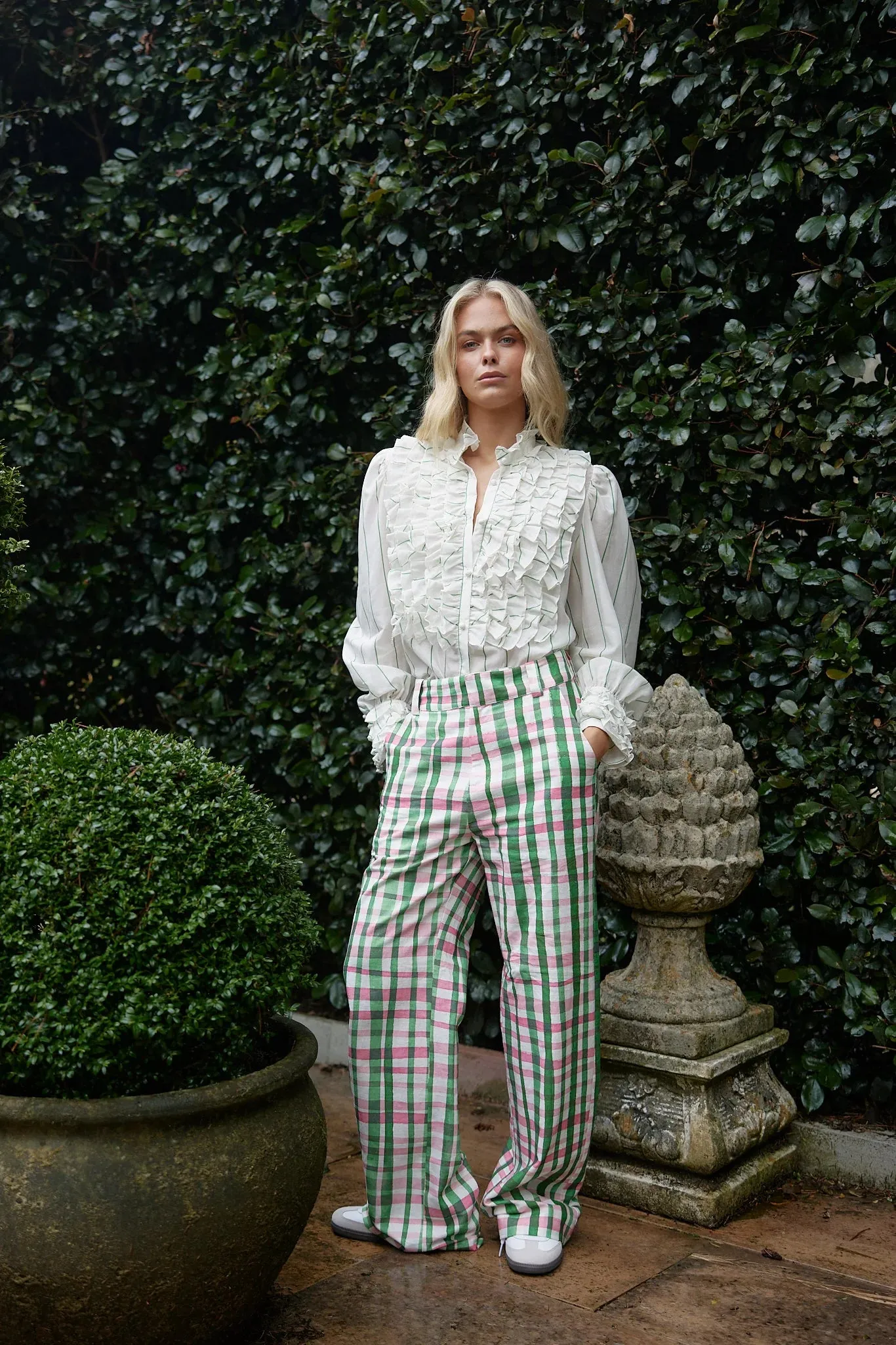 Aston Studio Harper Pant - Forest Check