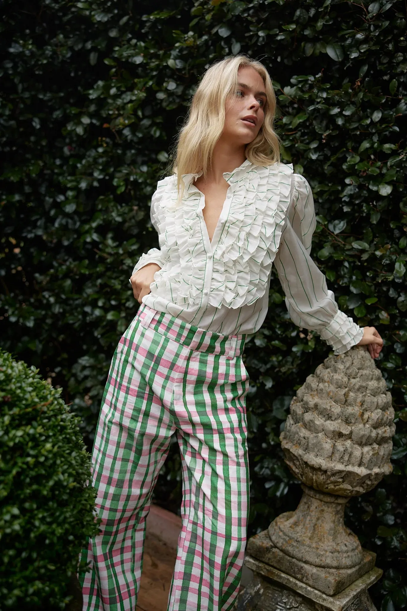 Aston Studio Harper Pant - Forest Check