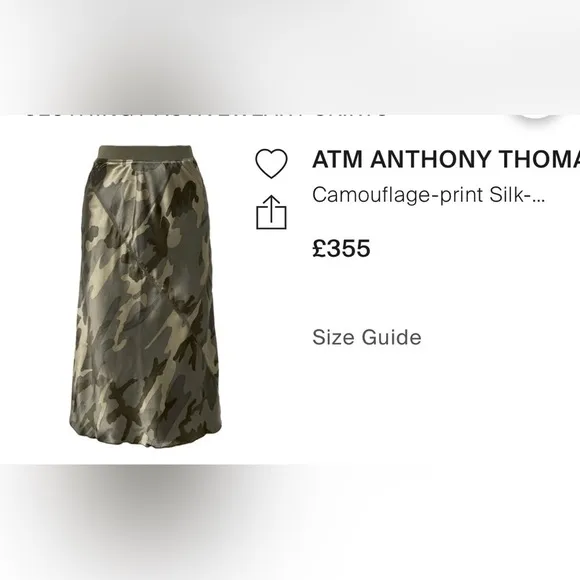 ATM Silk Camouflage Skirt