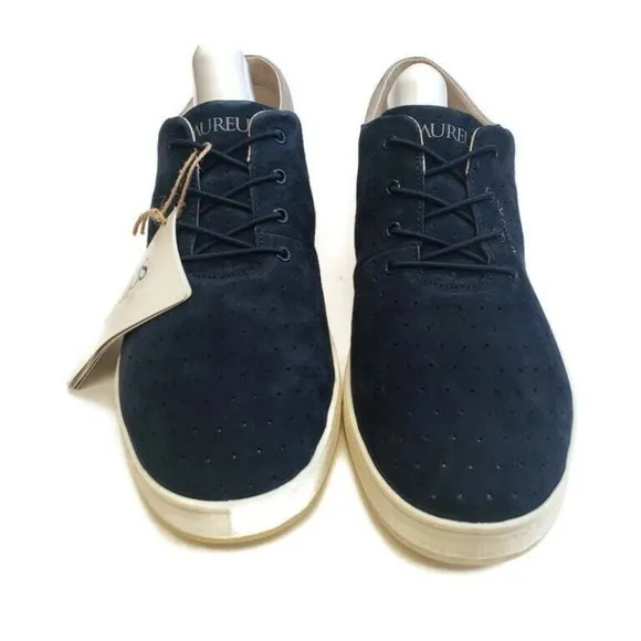 AUREUS Maximus Leather Low Top Athletic Casual Shoes Sneakers Blue Gray Mens 13
