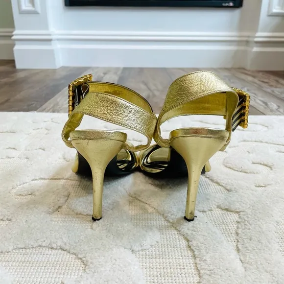 AUTHENTIC Dolce &amp; Gabbana RHINESTONE Leather Heels