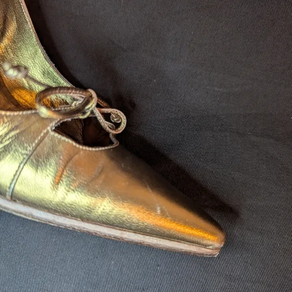 Authentic Vintage Gucci Gold Bow Women's Heels Size 7B