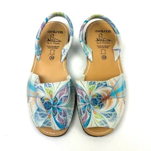 Avarca Sandals 39 Menorquina Floral Leather Spanish Shoes Womens