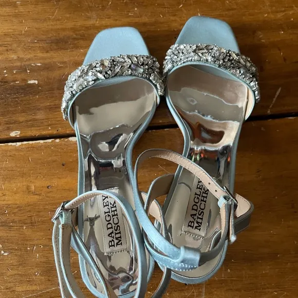 Badgley Mischka Clara Women's Blue Embellished Heels 7.5
