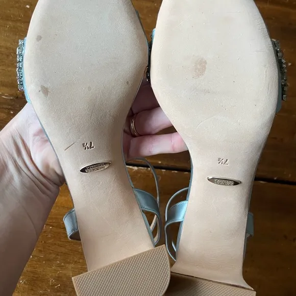 Badgley Mischka Clara Women's Blue Embellished Heels 7.5