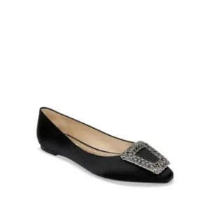 BADGLEY MISCHKA Womens Black Hardware Emerie Pointed Toe Slip On Flats Shoes 7.5