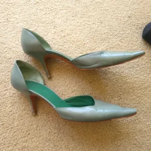 Balenciaga Elegant Green leather high Women's Heels