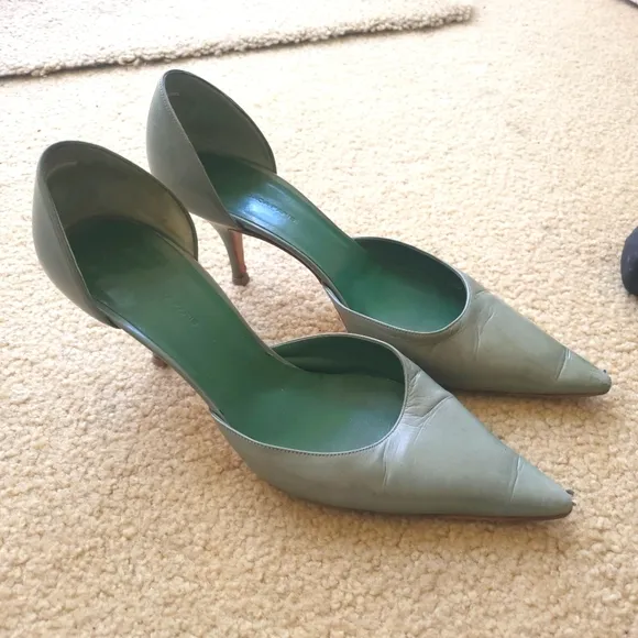 Balenciaga Elegant Green leather high Women's Heels