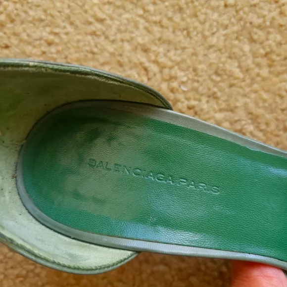 Balenciaga Elegant Green leather high Women's Heels