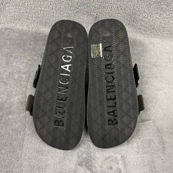 Balenciaga Mallorca Sandal Transparent Plastic Womens EU 35  Black‎ W2DZ1-1000