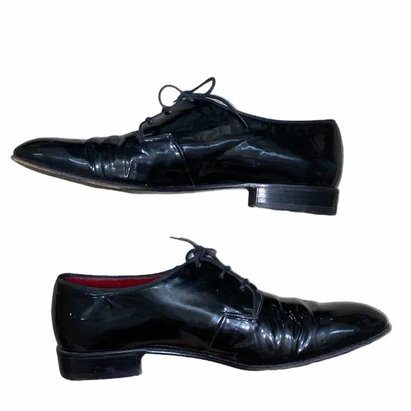 Bally Black Oxford Leather Dress Shoes sz 8.5