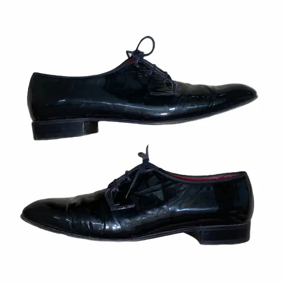 Bally Black Oxford Leather Dress Shoes sz 8.5