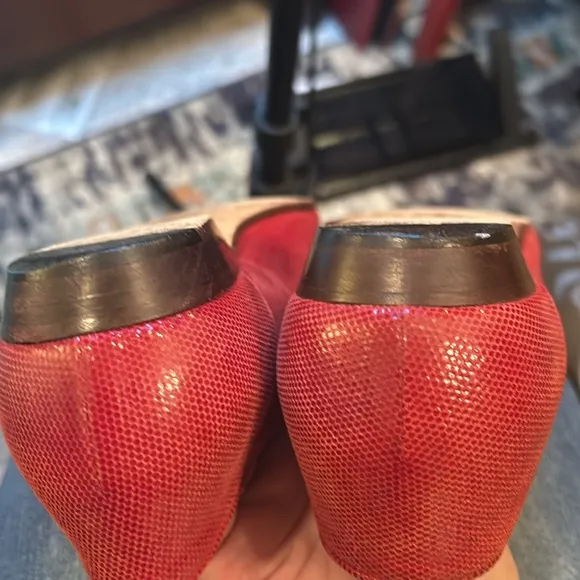 Bally Isabel Ballet Flats Leather Shoes Slip On Red Shiny women’s Size 9 1/2