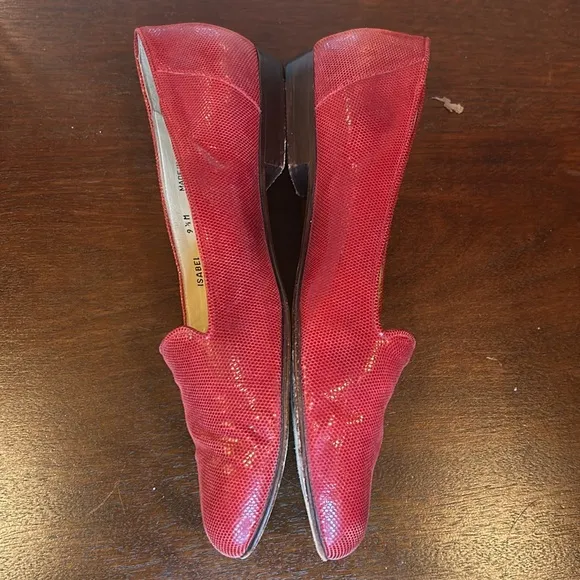 Bally Isabel Ballet Flats Leather Shoes Slip On Red Shiny women’s Size 9 1/2