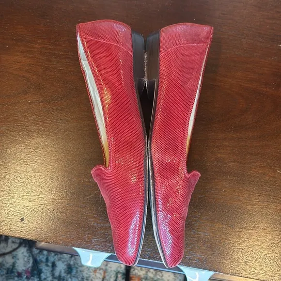 Bally Isabel Ballet Flats Leather Shoes Slip On Red Shiny women’s Size 9 1/2